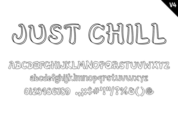 Handcrafted Just Chill Letters Color Creative Art Typograficzny Projekt