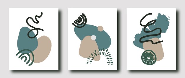 Handdrawn abstrakcyjna współczesna nowoczesna sztuka organiczna ilustracja