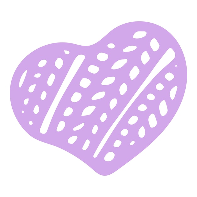 HandDrawn pastelowe izolowane wektor serce na białym tle ilustracja płaski symbol serca projekt graficzny w koncepcji miłości symbol miłości i godło na Walentynki