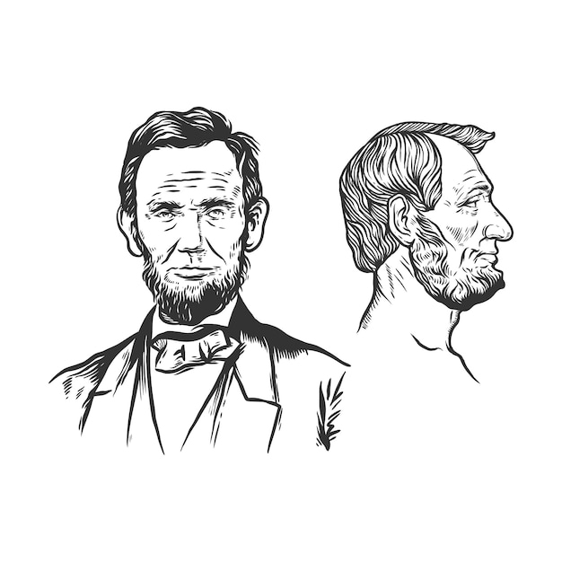 Handdrawn Portret Abrahama Lincolna