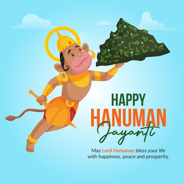 Plik wektorowy hanuman jayanti tradycyjny indyjski projekt szablonu banera