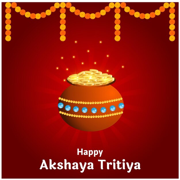 Plik wektorowy happy akshaya tritiya indian hindu festival celebration vector design