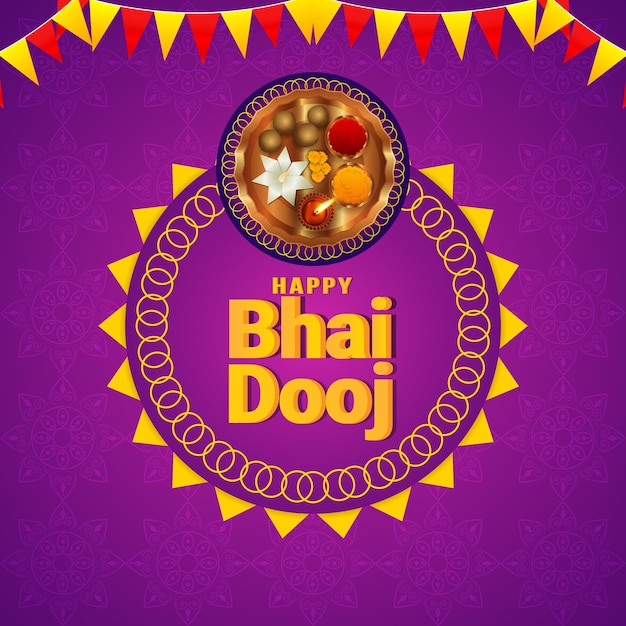 Happy Bhai Dooj Festiwal Indyjskiej Uroczystości Rodzinnej