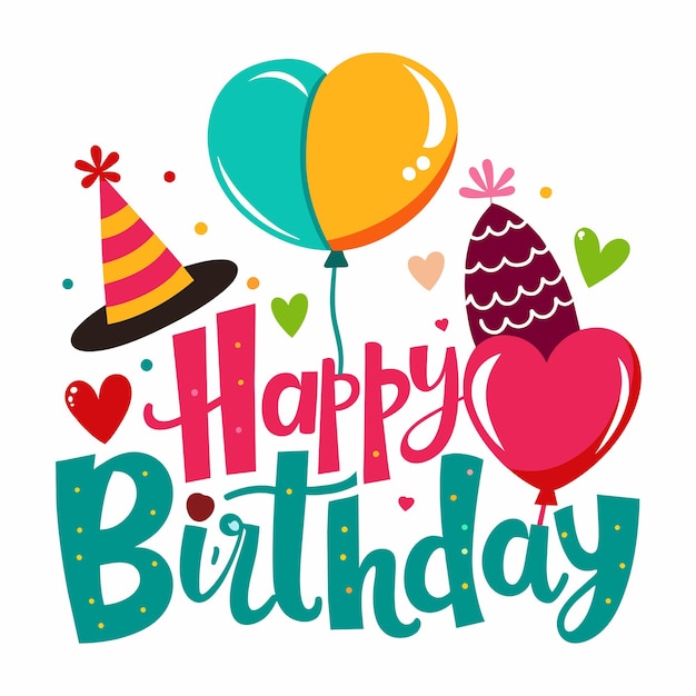 Plik wektorowy happy birthday text vector illustration 68