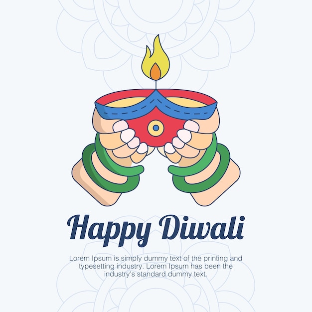 Happy Diwali, Festiwal świateł, Indyjski Festiwal Piękny Artystyczny Projekt Tła