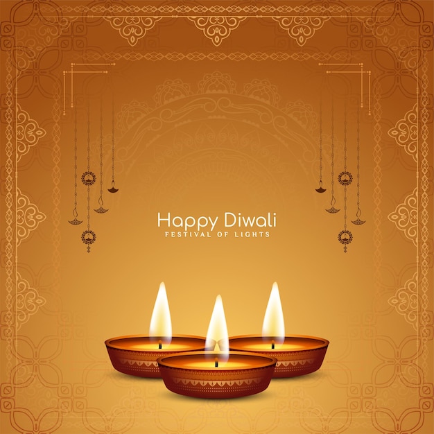 Happy Diwali Hindu Tradycyjny Festiwal Celebracja Dekoracyjny Wzór Tła