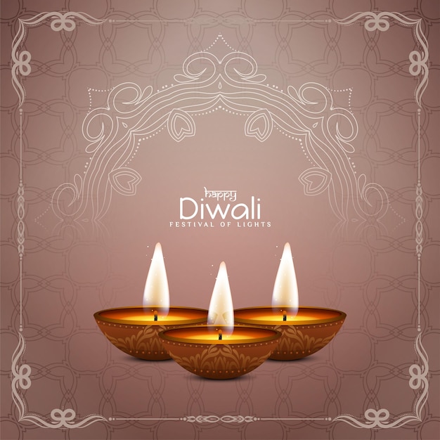 Happy Diwali Hinduskie Tło Festiwalu Kulturalnego Z Wektorem Lamp