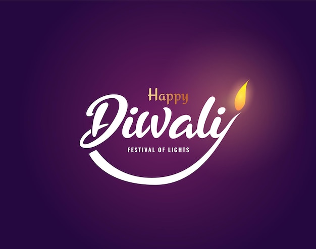 Happy Diwali z życzeniami koncepcja kolor fioletowy, złoty i biały. Święto Świateł w Indiach