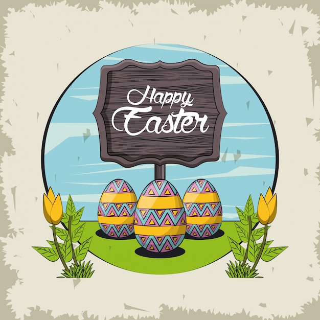 Plik wektorowy happy easter day card