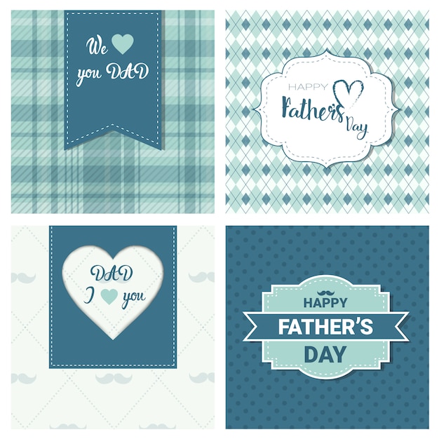 Happy Family Day Family Day, Retro Greeting Card Collection