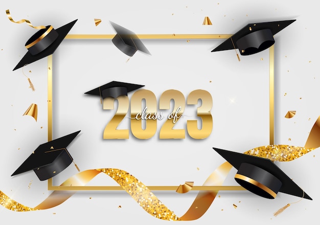 Happy Graduation Pozdrowienie Tło Wektor IllustrationxD