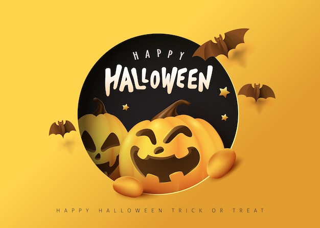 Happy Halloween Banner Lub Tło Zaproszenia Na Przyjęcie