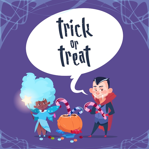 Happy Halloween Cukierek Albo Psikus śliczne Potwory Dla Dzieci Z Dyni Tradycyjna Dekoracja Z życzeniami