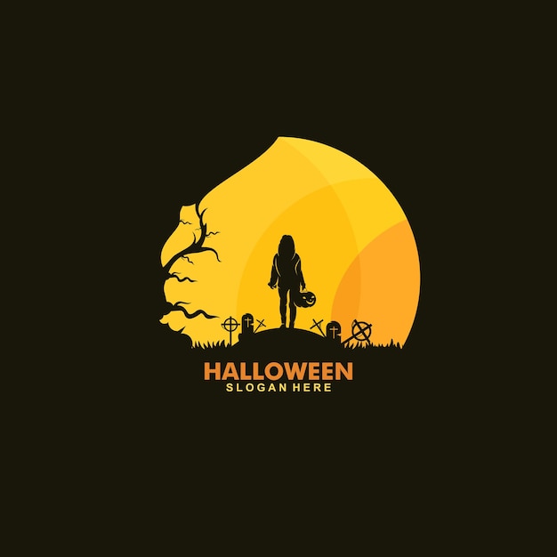 Happy Halloween Logo Szablon Wektor Ilustracja