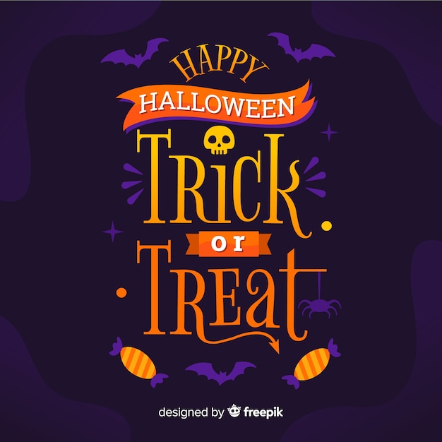 Happy Halloween napis z czaszką