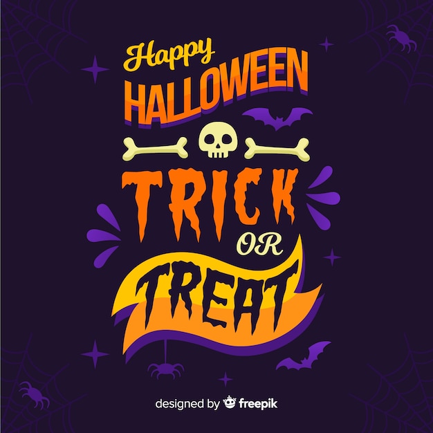 Happy Halloween napis z czaszką