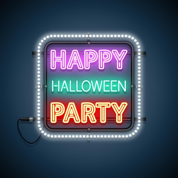 Happy Halloween Party Neon W Ramce