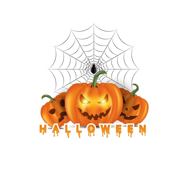 Plik wektorowy happy halloween transparent lub party zaproszenie tło z chmury, nietoperze i dynie. wektor