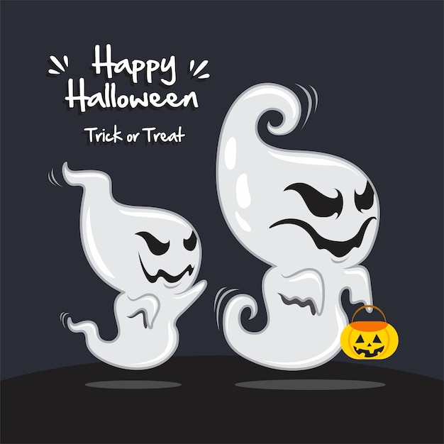 Happy Halloween Trick Lub Leczenia Z Dwóch Postaci Ducha