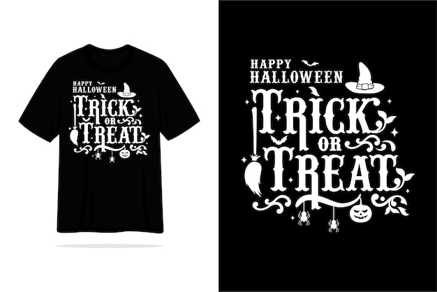 Happy Halloween Trick Or Treat W Stylu Vintage Ilustracja Projektu Koszulki