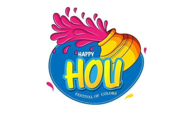 Happy Holi Festival kolorowy wektor projekt naklejki