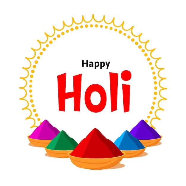 Happy Holi Festival Of Colors Indian Festival Celebration Vector Ilustracje