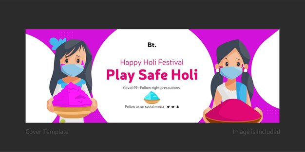 Happy Holi Play Safe Projekt Szablonu Okładki Na Facebooka Holi