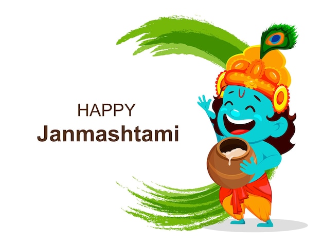 happy krishna janmashtami sprzedaż postać z kreskówki lord krishna