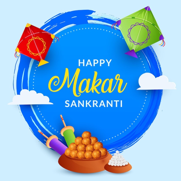 Happy Makar Sankranti Festival Z Latawcem