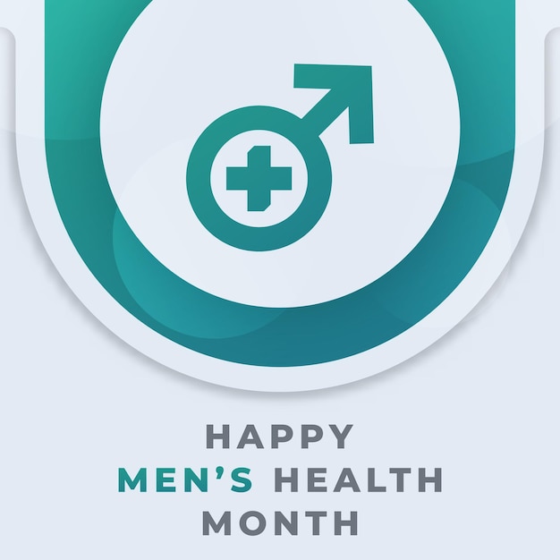 Happy Men's Health Month June Vector Design Ilustracja Na Plakat Reklamowy W Tle