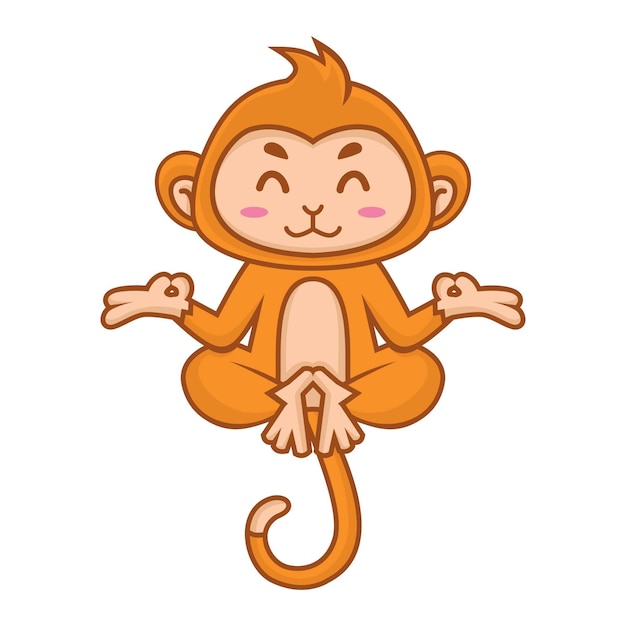 Plik wektorowy happy monkey yoga
