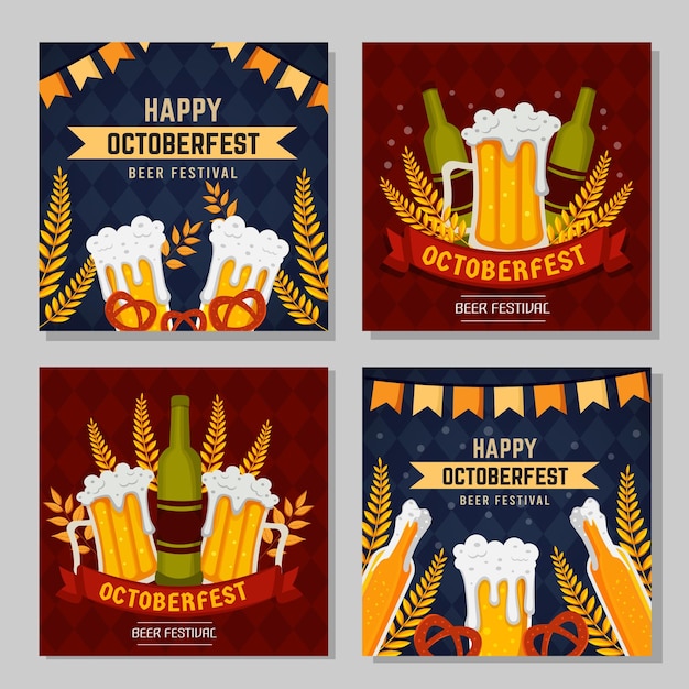 Happy Octoberfest Beer Festival Projektowanie Postów W Mediach Społecznościowych
