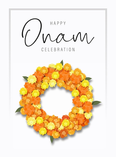 Happy Onam Poster Design z Marigold Rangoli