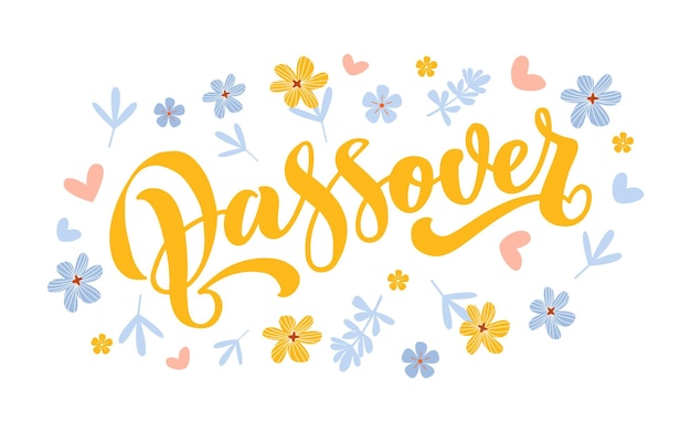 Happy Passover Ręka Wektor Napis żydowskie święto Wielkanoc Kaligrafia Szablon Dla Typografii