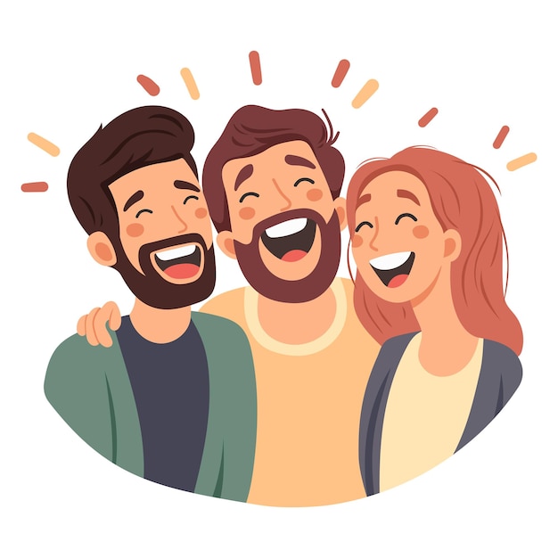 Happy people - ilustracja wektorowa 1 kwietnia Clipart elementy wektorowe