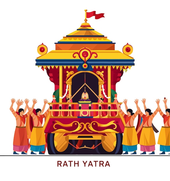 Happy Rath Yatra Festival Banner Design Szablon tła