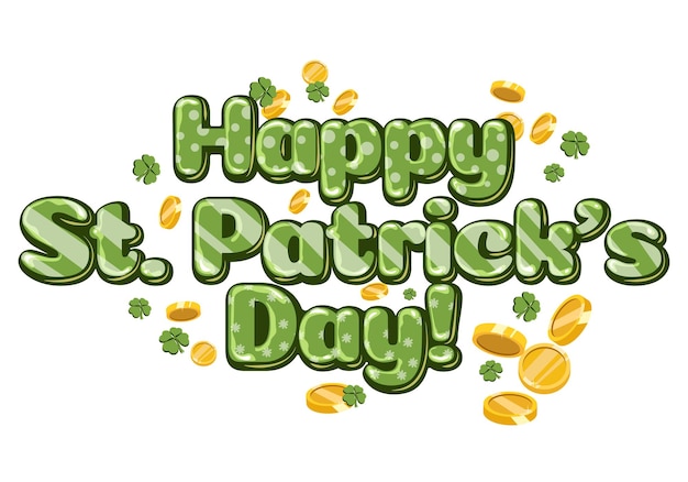 Plik wektorowy happy st patrick's day monety i koniczyna jako element projektu