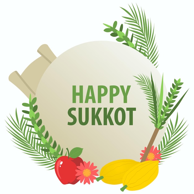 Plik wektorowy happy sukkot dekoracyjny symbol na baner lub kartkę z życzeniami