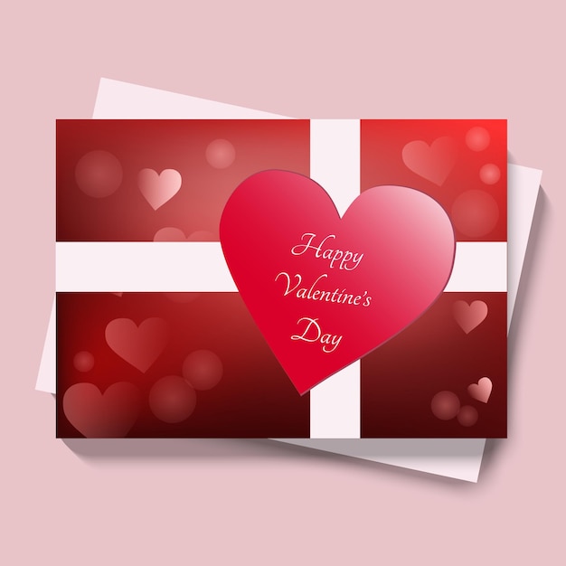 Plik wektorowy happy valentine's day card na różowym tle