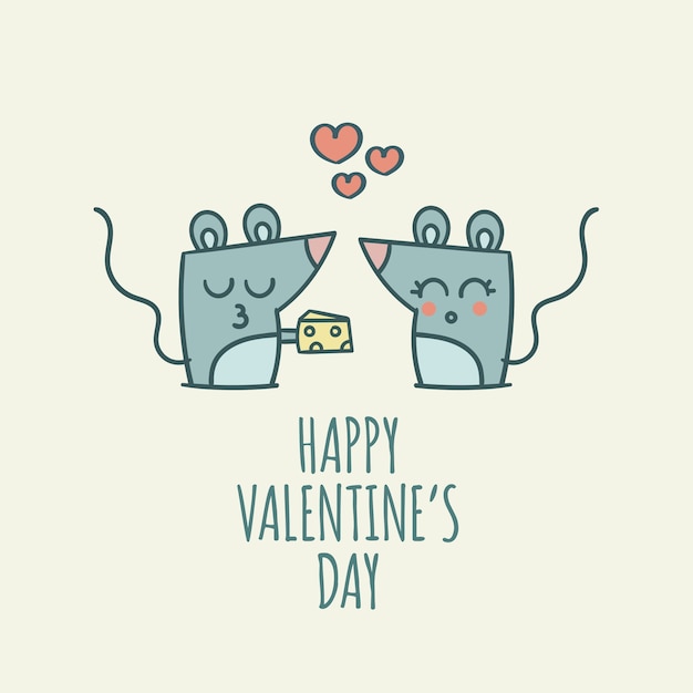 Plik wektorowy happy valentine's day mouse card