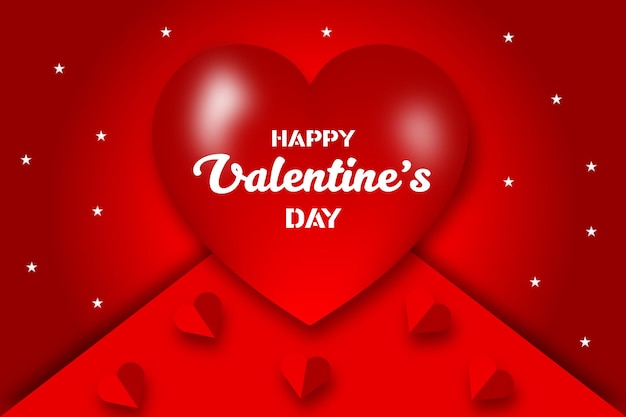 Happy Valentines Day Background Design Z Kartą Z życzeniami 3d Serca 14 Lutego