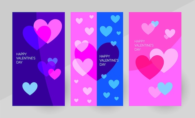 Plik wektorowy happy valentines day vector banner, szablon historii mediów społecznościowych, projekt tła.