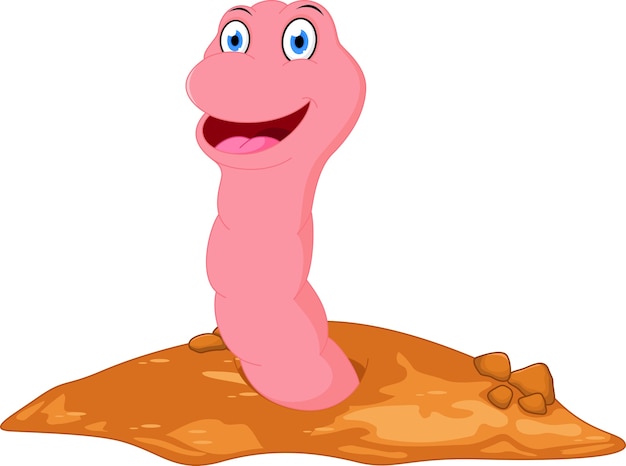 Happy Worm Cartoon