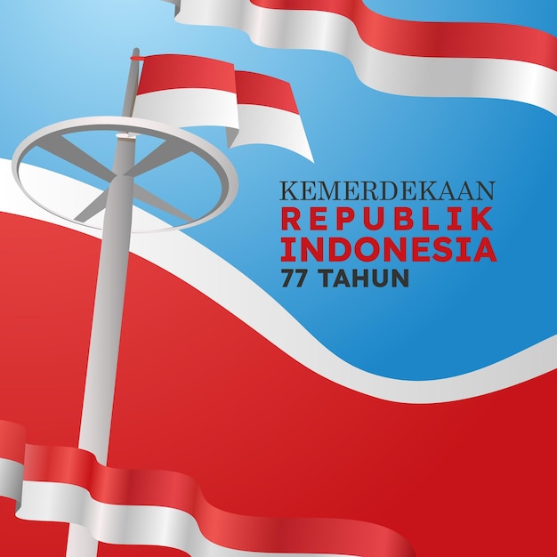 Plik wektorowy hari kemerdekaan indonesia oznacza indonezyjski plakat z okazji dnia niepodległości w mediach społecznościowych