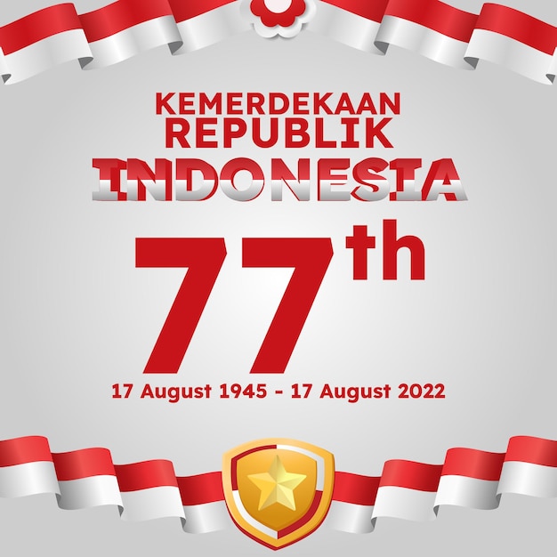 Hari Kemerdekaan Indonesia Oznacza Indonezyjski Plakat Z Okazji Dnia Niepodległości W Mediach Społecznościowych