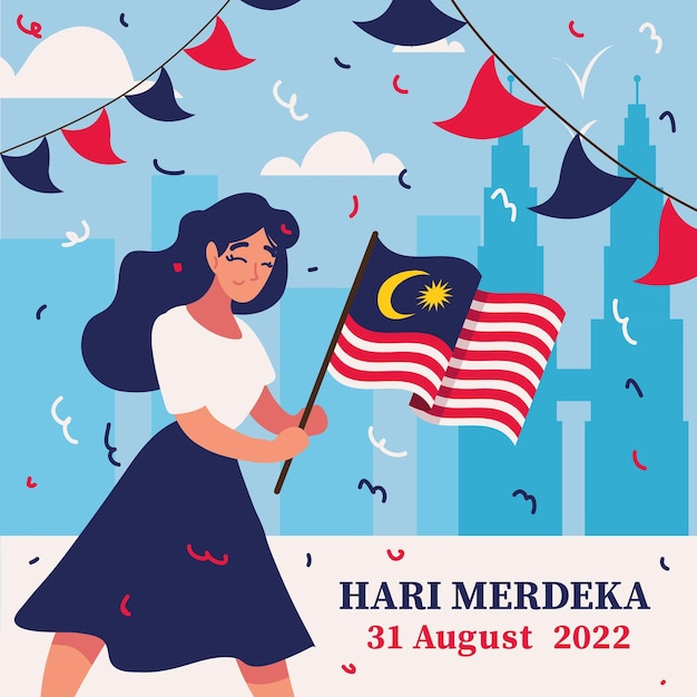 Hari Merdeka Uroczystość Narodowy Plakat