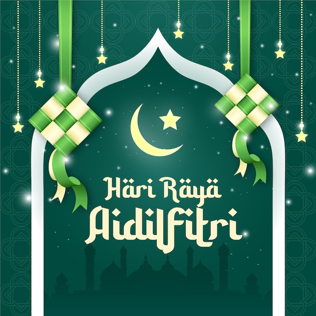 Plik wektorowy hari raya aidilfitri social media post design