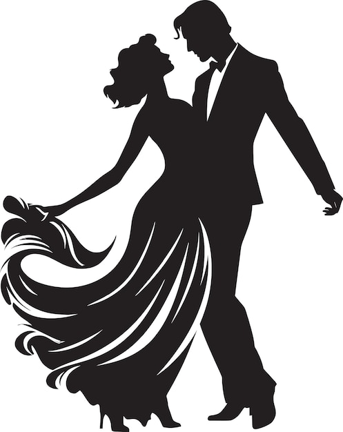 Harmonious Momentum Iconic Dance Emblem Swaying Serenade Dancing Couple Emblem Design