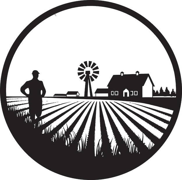 Harvest Elegance Agricultural Farmhouse Emblem Farmhouse Essence Czarne Logo Wektorowe Dla życia Rolniczego