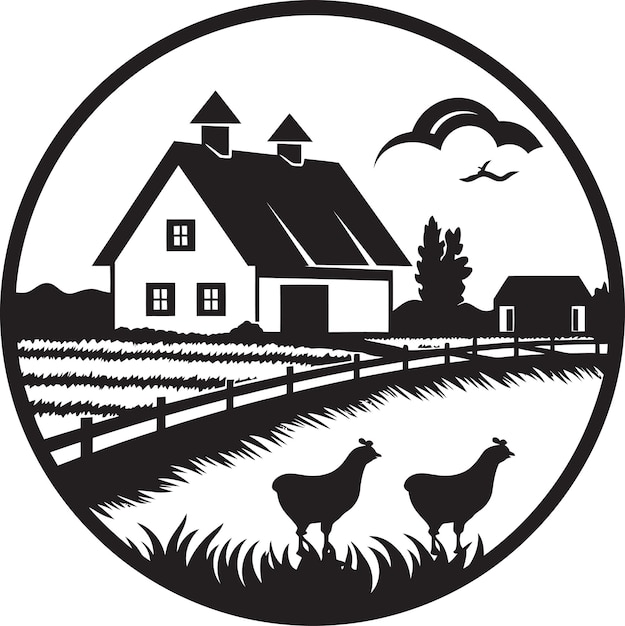 Plik wektorowy harvest homestead design farmhouse wektor logo icon agrarian abode mark farmers farmhouse vector em